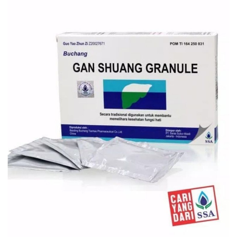 BUCHANG GAN SHUANG GRANULE Obat herbal cina hepatitis mengkuatkan hati limpa virus kembung mual