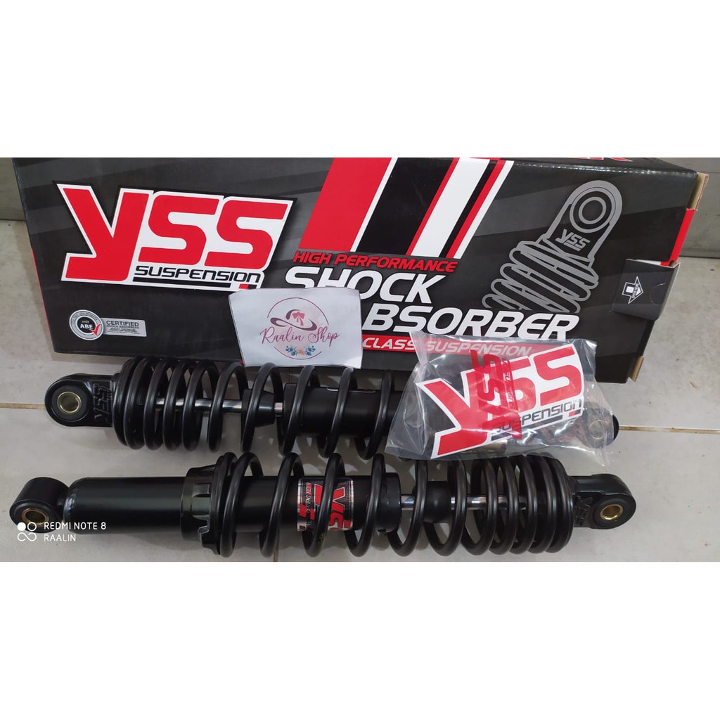 SHOCK YSS TOP PRIME 340MM KHARISMA - RX KING - KAWASAKI W175 - REVO - BLADE NEW HITAM FULL BLACK ORI