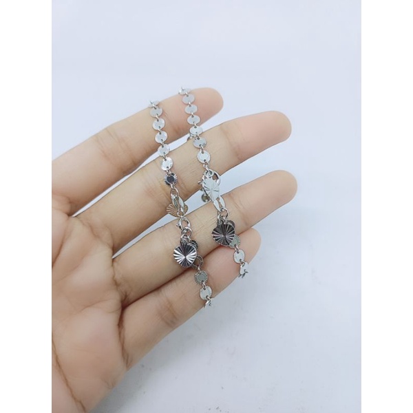 GELANG PERAK 925 ASLI LAPIS EMAS/GELANG RANTAI KOIN MINI/GELANG ASLI SILVER/GELANG FASHION WANITA