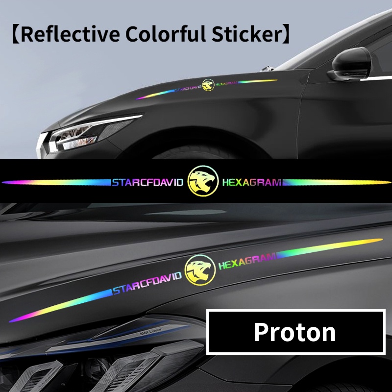 Stiker Logo Proton Laser Reflektif Warna-Warni Untuk Proton Wira X50 Persona Waja Wara Saga Gen2 X70