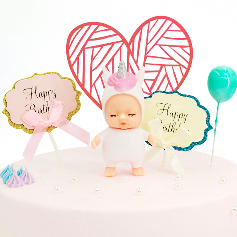 (Tk) 5pcs / Set Hiasan Puncak Kue Ulang Tahun Desain Huruf Warna Warni