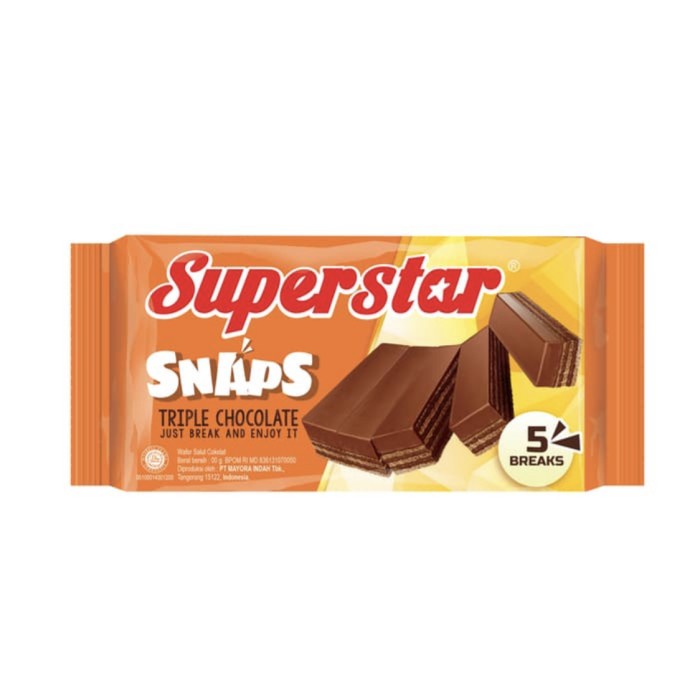 

Wafer-Biskuit- Wafer Superstar Snap @2000 ( 1 Container Isi 12 Pcs ) -Biskuit-Wafer.
