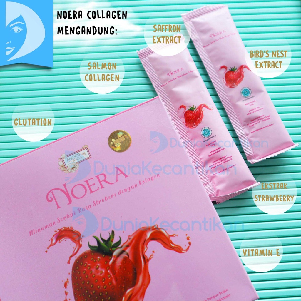 Noera Collagen Drink With Birdnest and Saffron Extract Minuman Serbuk Collagen Pemutih Badan Noera Beauty / Minuman Pemutih Badan Noera