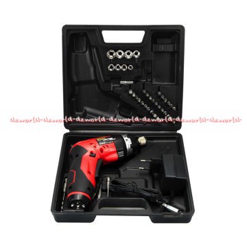 Krisbow Cordless Screwdriver 200Rpm Bor Tanpa Kabel dengan lampu LED