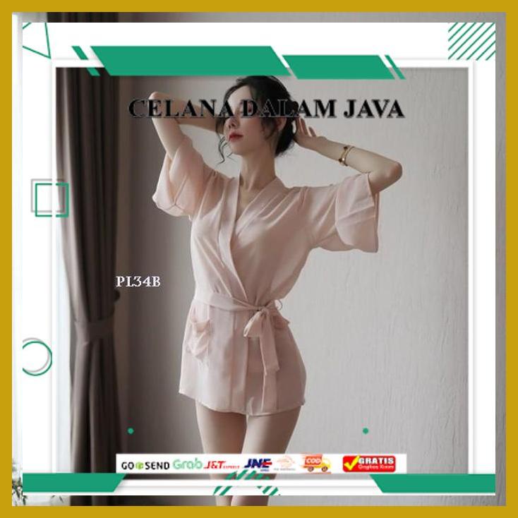 DISKON KIMONO SEXY BAJU TIDUR WANITA DEWASA NIGHTGOWN LACE SALEM PL34B KUALITAS SANGAT BAIK