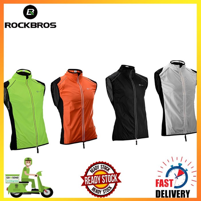 Jaket rompi sepeda Merk ROCKBSOS reflektif windproof