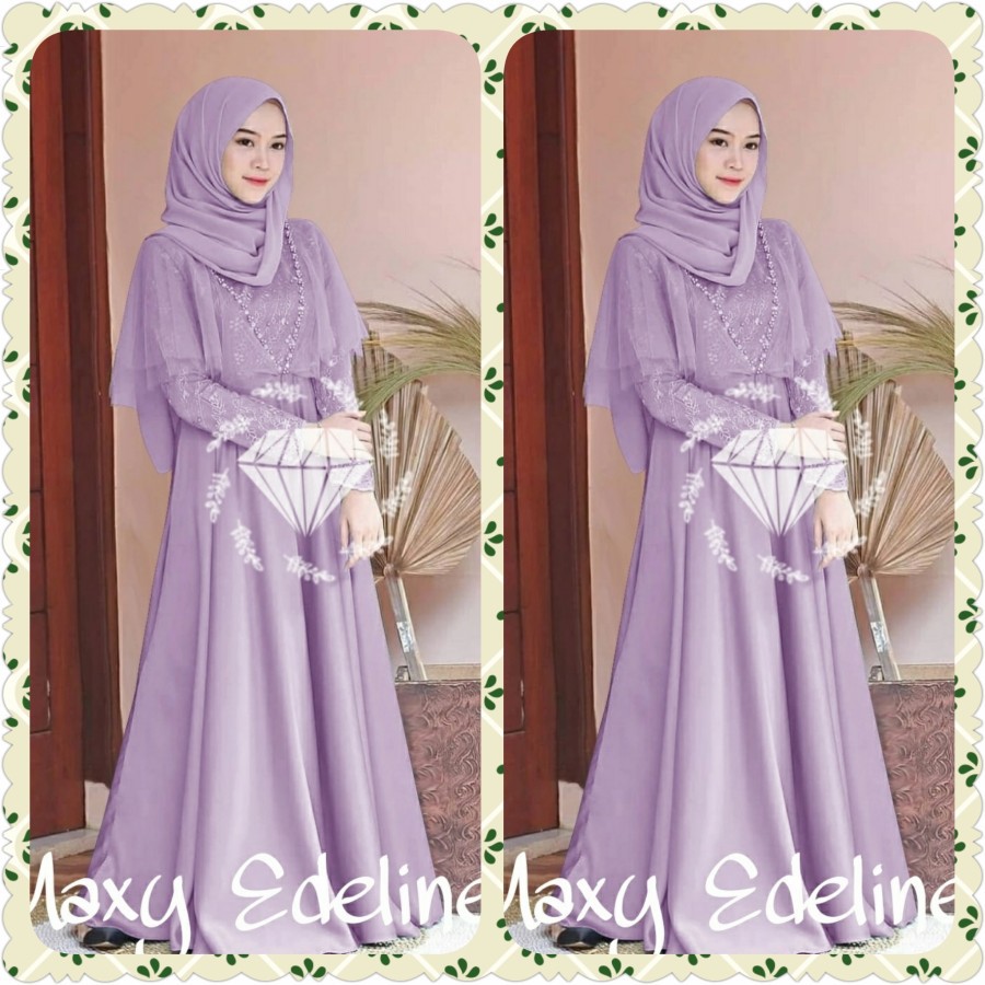 MAXY LILAC MUTIARA EDELINE Bhn Velvet+Brukat+Furing+App Mutiara (No Hijab) Allsz Ld104 Murah 2022