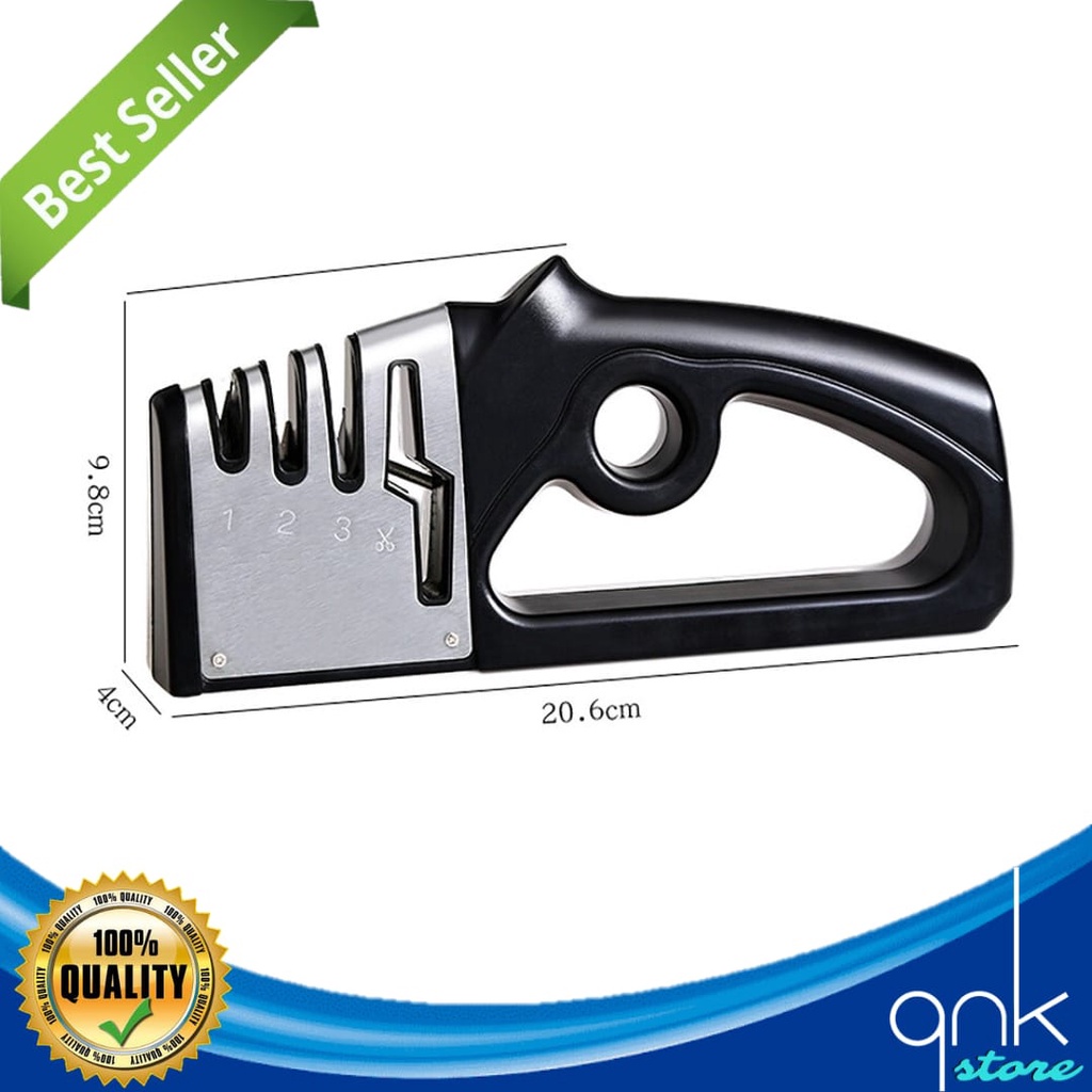 Sharpener Alat Pengasah Pisau Gunting Manual EMPAT Kepala Asahan Pisau Gunting