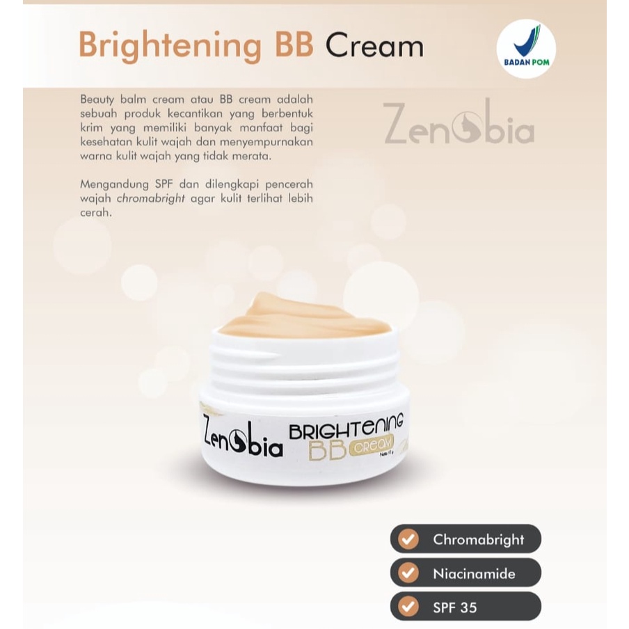 Zenobia Brightening BB Cream 10gr BPOM 100% ORIGINAL