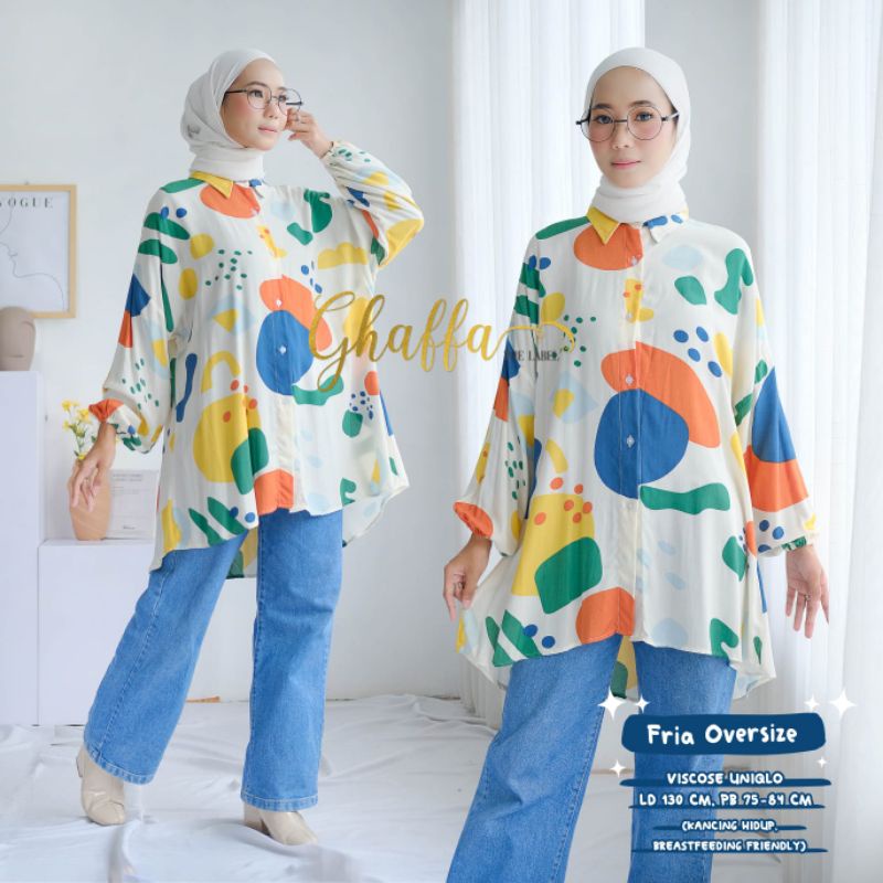 FRIA OVERSIZE BY GHAFFA THE LABEL / BLOUSE JUMBO MUSLIMAH / Atasan rayon