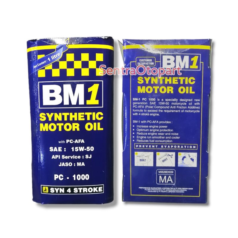 Oli bm1 synthetic motor oil ma pc 1000 sae 15w50 15w 50 1 liter 1000 ml