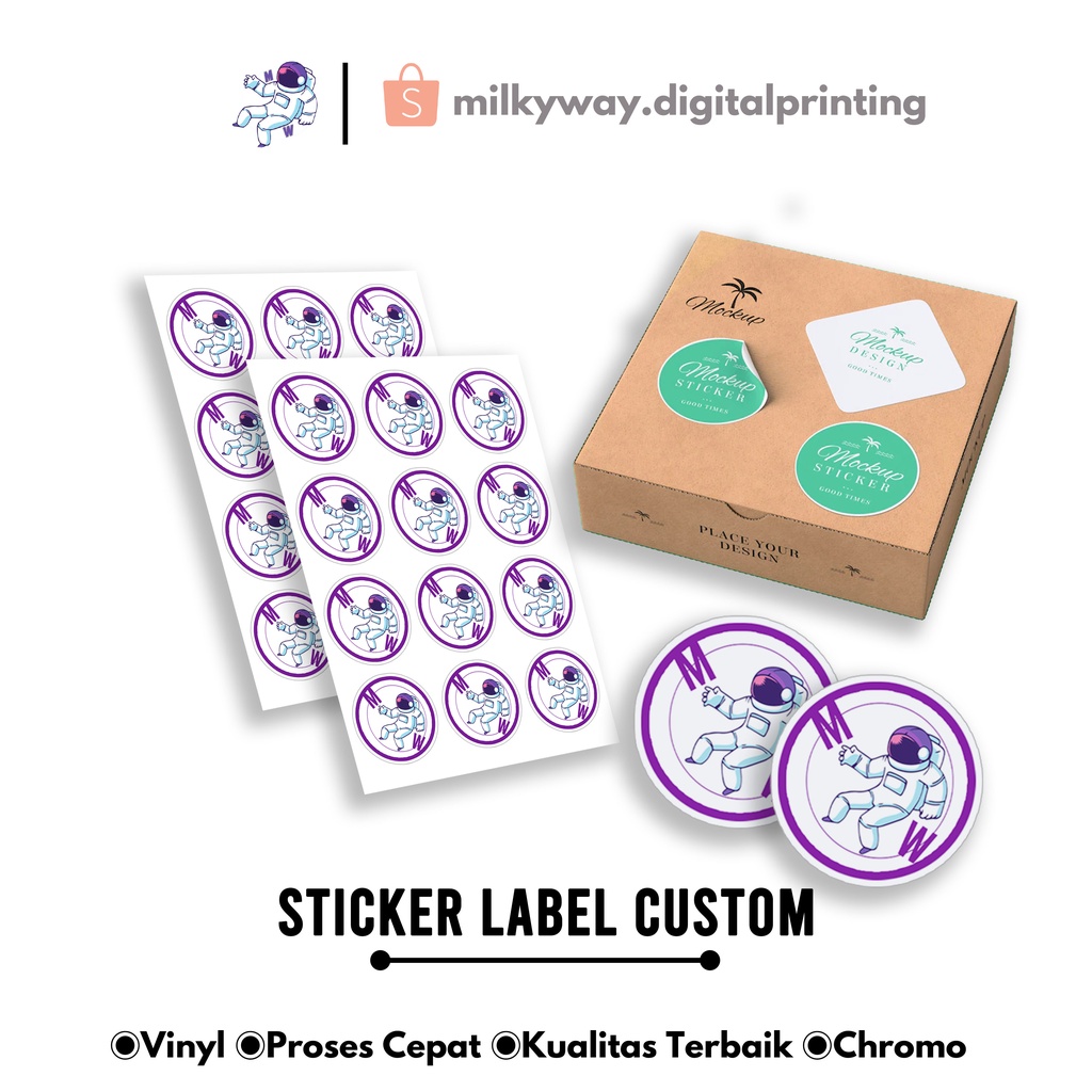 

[125PCS] STICKER CUSTOM, LABEL CUSTOM, STIKER CUSTOM CHROMO, STICKER BOX, STICKER CUSTOM BULAT