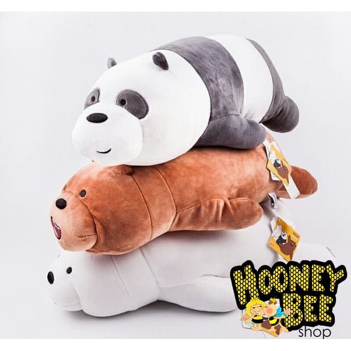 Promo Boneka We Bare Bears Plush MINISO ORIGINAL IMPORT Grizzly Ice bear Pan - Ice Bear Berkualitas