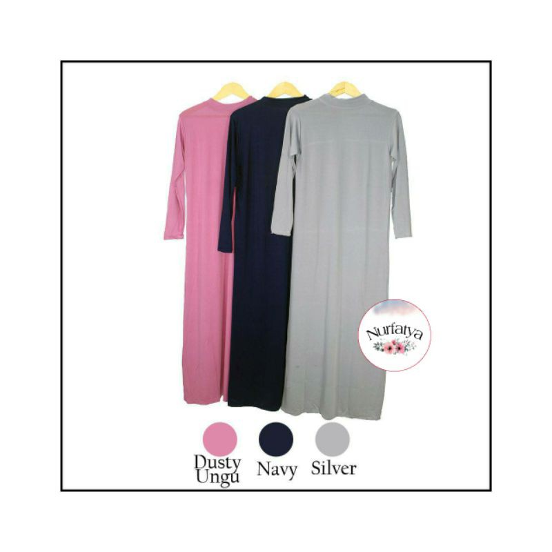 Manset Gamis Wanita Polos Lengan Panjang Gamis Daleman Kaftan