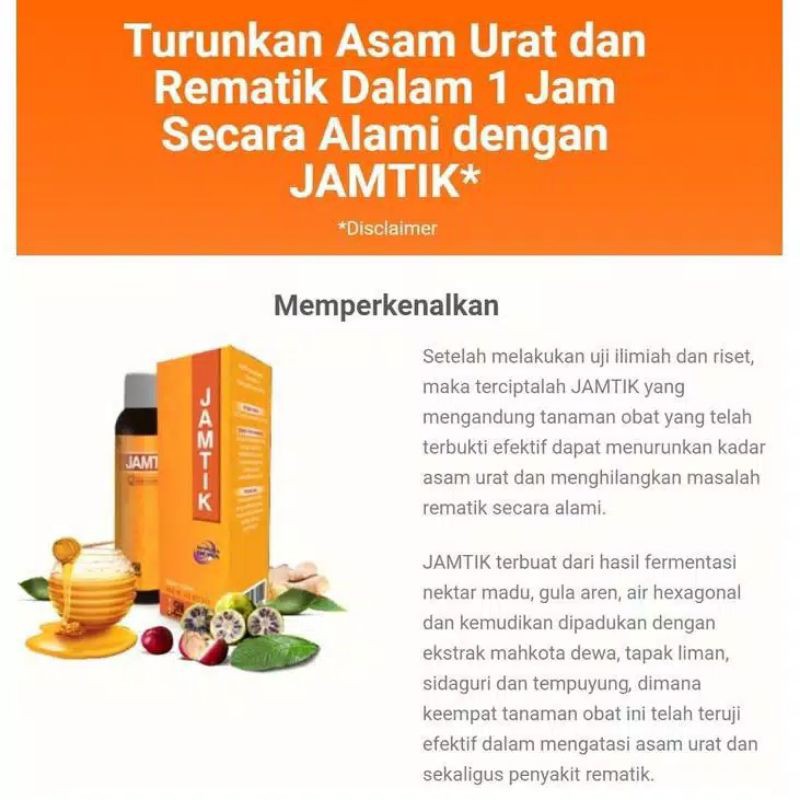 

JAMTIK obat sendi asam urat
