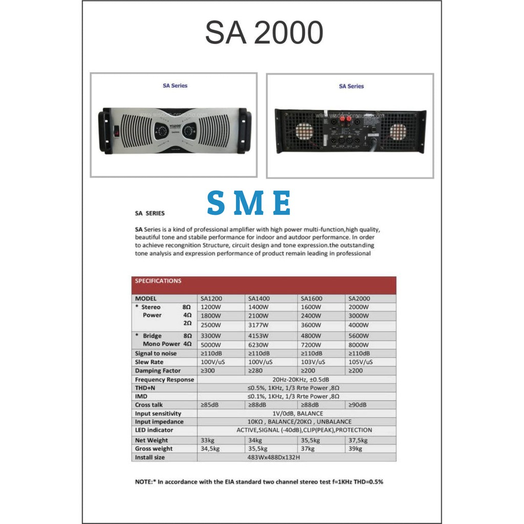POWER AMPLIFIER WISDOM - SA 2000