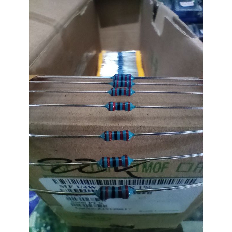 10Pcs resistor Metal film asli Taiwan 1/4 w