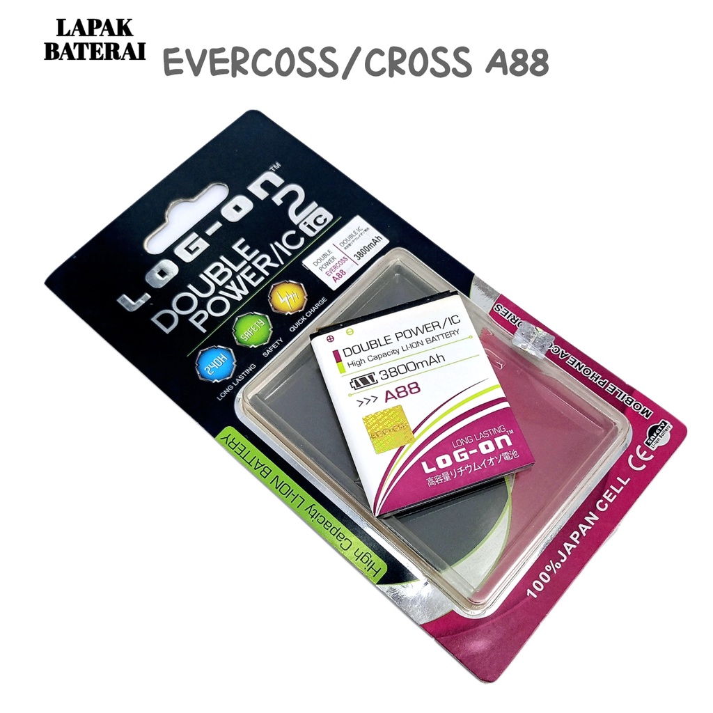 LOG - ON Evercoss A88 Baterai Double IC Protection Battery Batre