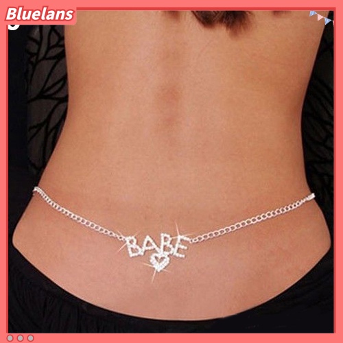 Bluelans Women Sexy Rhinestone Butterfly Dance Body Belly Waist Chain Fashion Jewelry