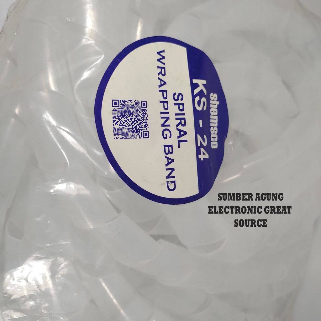 Kabel Spiral KS24 Pelindung Kabel Pembungkus Kabel Besar 24mm Putih Bening