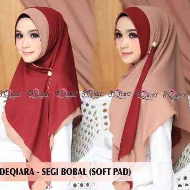1 KG = 10 PCS // jilbab Segi 3 segitiga DIAMOND soft pad antem bobal (bolak balik)