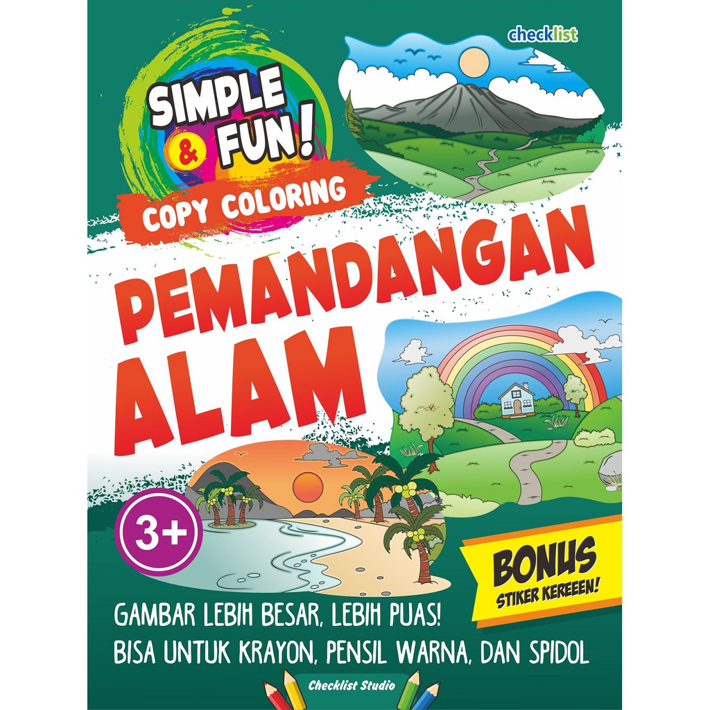 Buku Anak Simple Fun Copy Coloring Pemandangan Alam