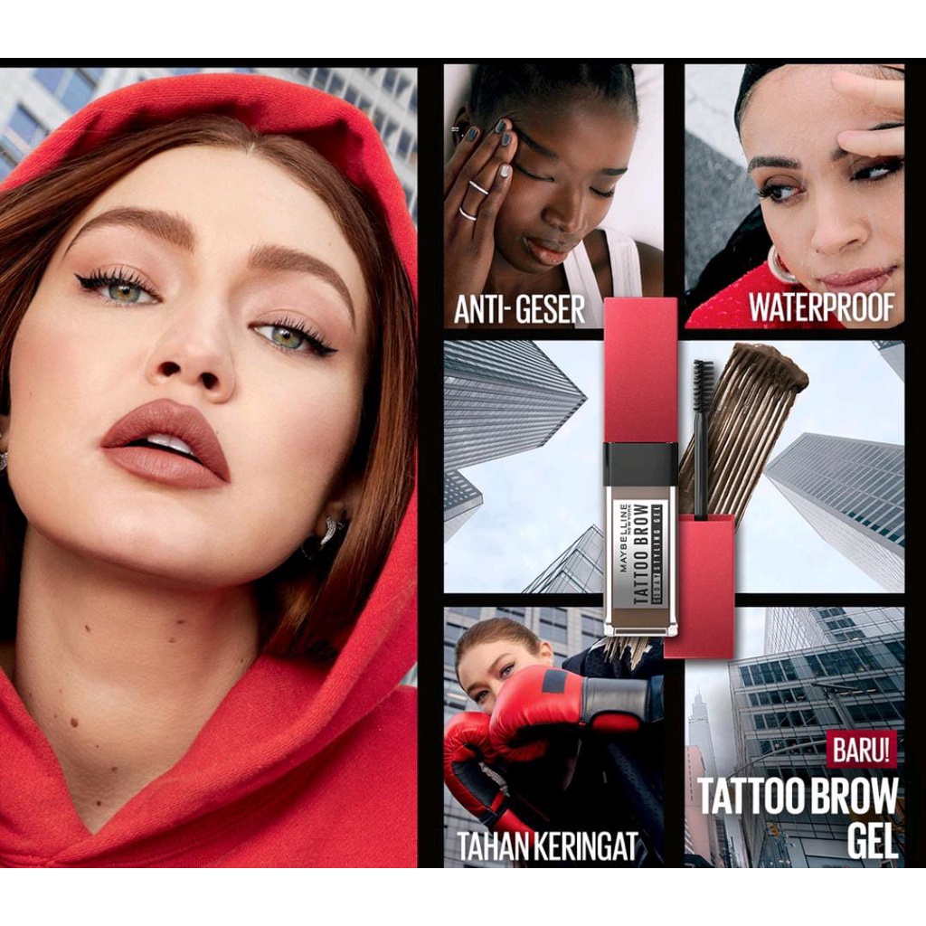 Maybelline Tattoo Brow 3 Day Styling Gel Brown Cokelat - Makeup Eye Brow Tint Waterproof Transferproof