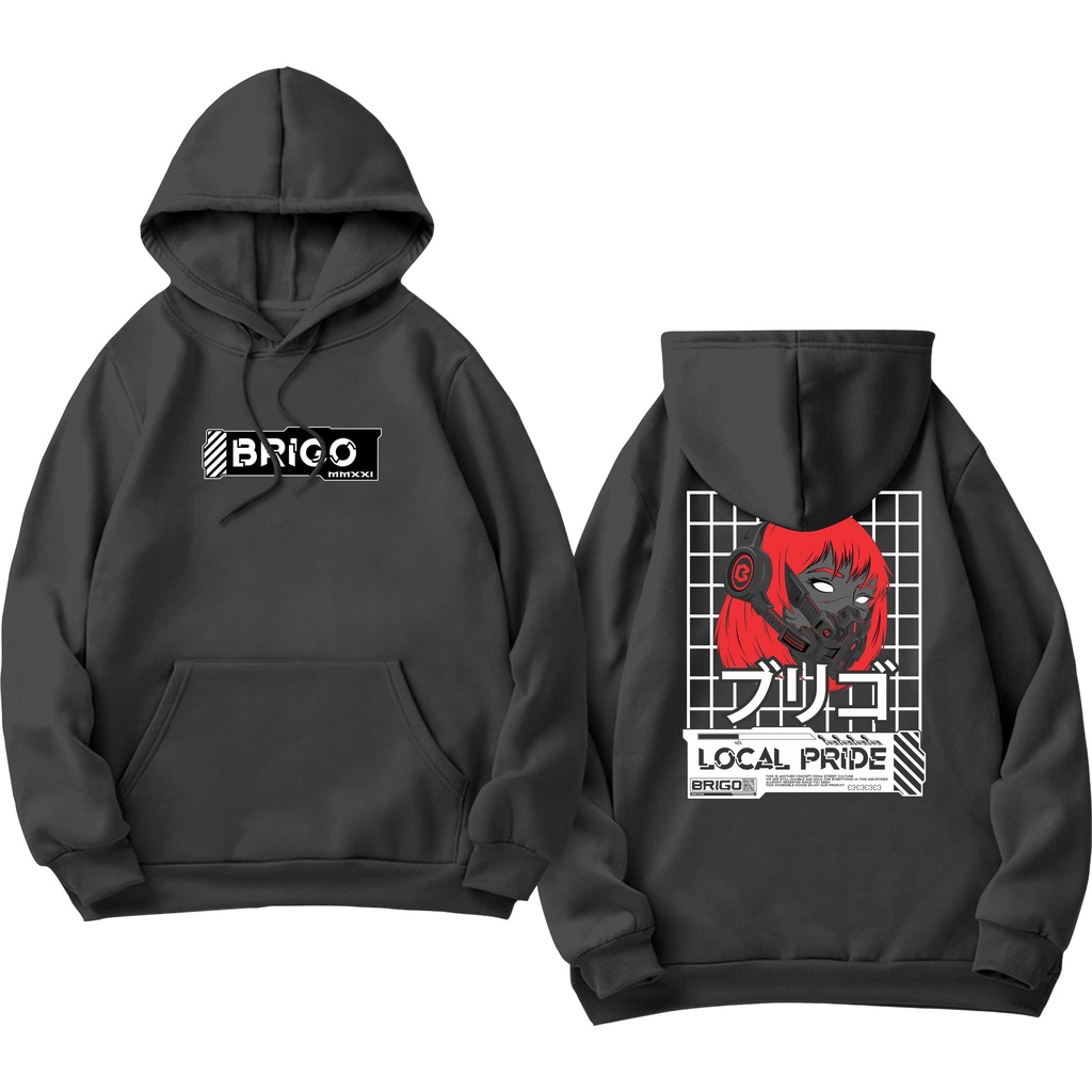 Sweater Hoodie BRIGO CYBERPUNK Sablon DTF Fleece Cotton II BRIGO Jumper Hoodie CYBERPUNK II M-XXL (Pria &amp; Wanita) Free stiker&amp;Gantungan Kunci