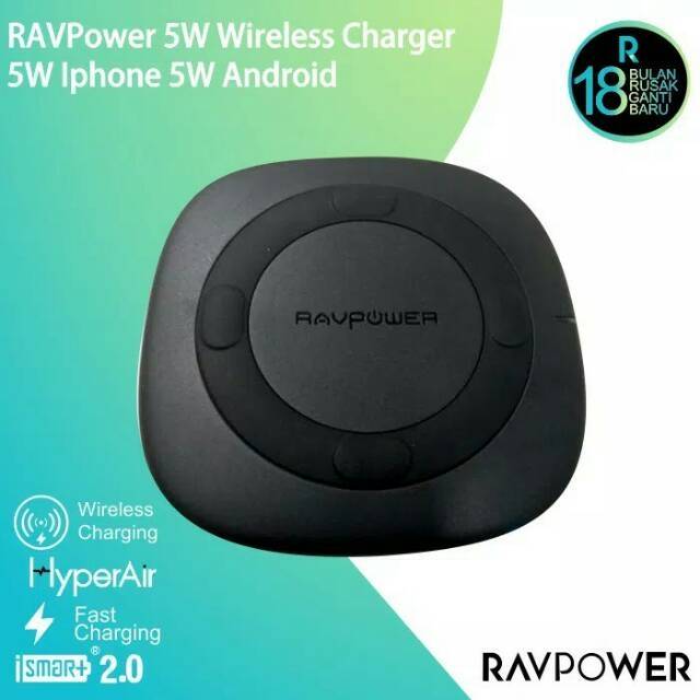 RAVPower 5W Wireless Charger 5W Android PC072 Powerbank Wireless Garansi Resmi