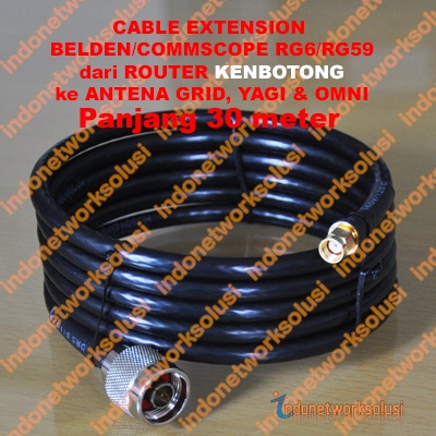 KENBOTONG CABEL EXTENSION COMMSCOPE untuk ANTENA GRID SEKTORAL YAGI OMNI (30m)