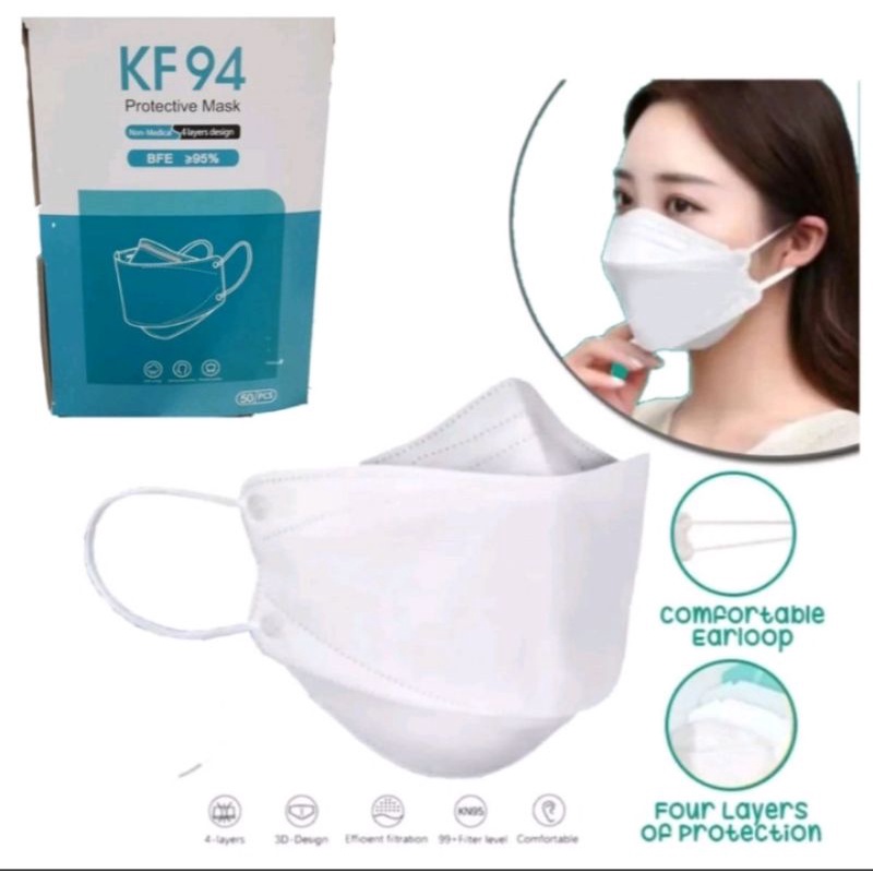 masker kf94 korea 4ply isi 50 pcs high quality / masker korea kf 94 warna murah