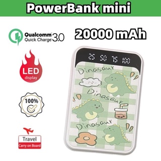 PowerBank 20000 mAh Cute Mini Power Bank Kartun Mirror Screen Digital Display PowerBank External Battery Pack