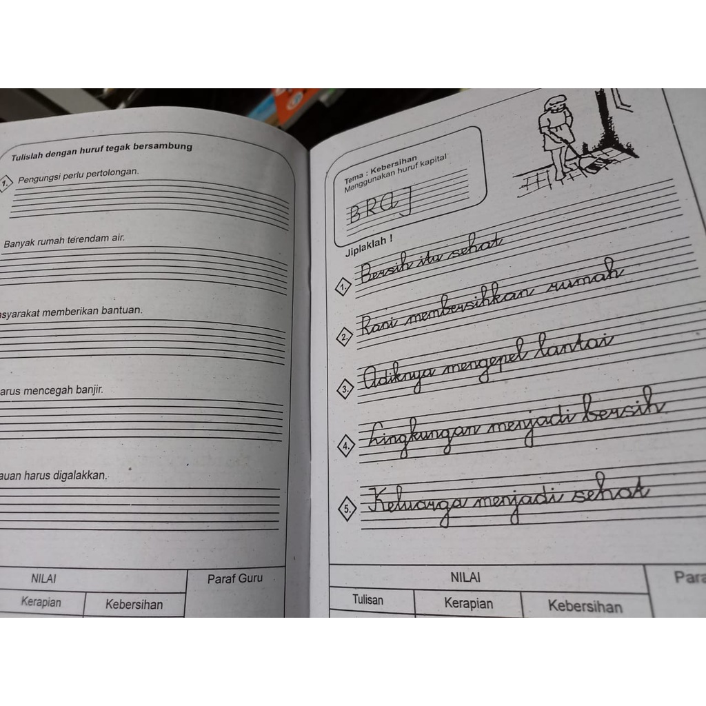 Buku Anak TK - Menulis Huruf Tegak Bersambung (PAH)