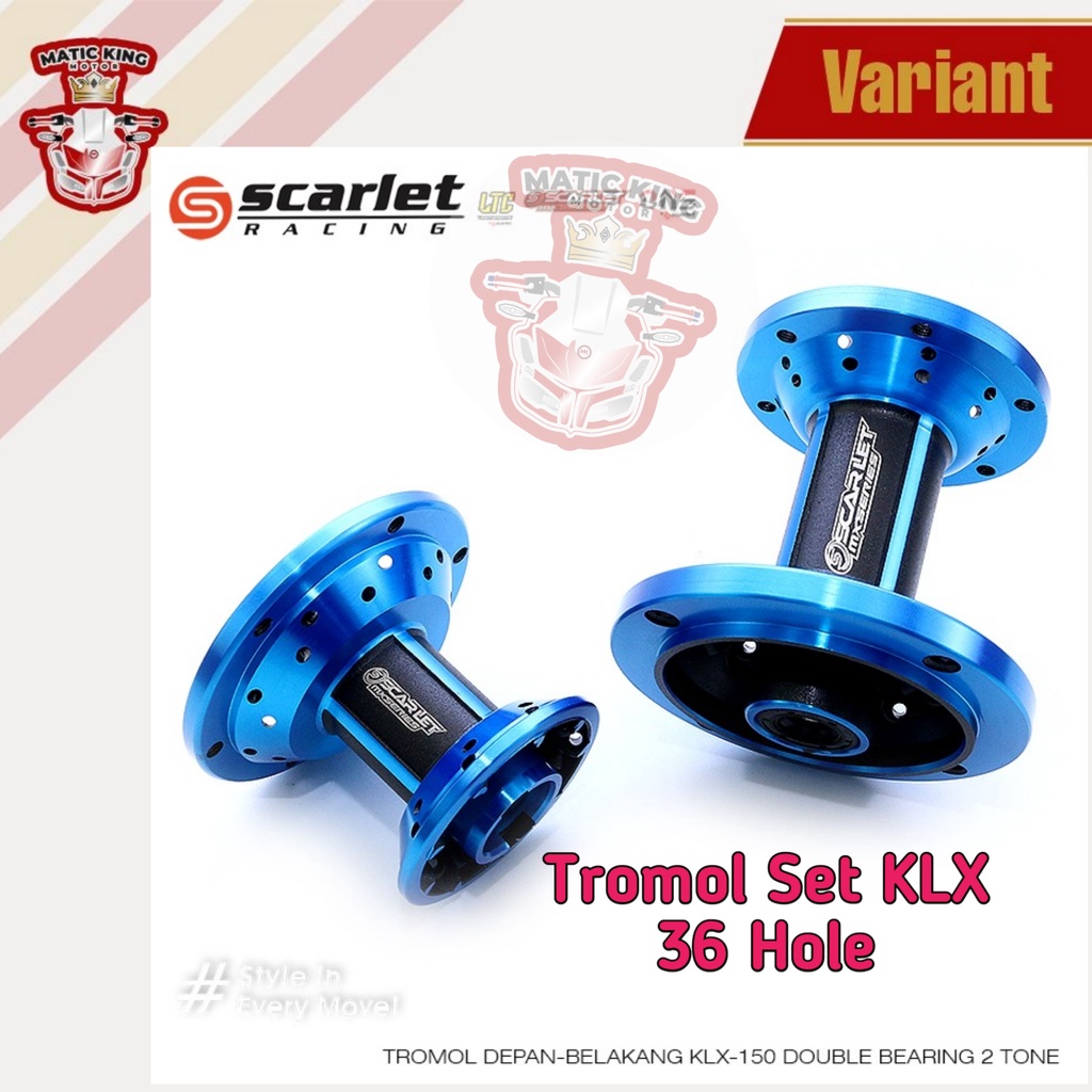 Tromol trombol KLX DTRACKER set depan belakang 36 hole  Scarlet Racing