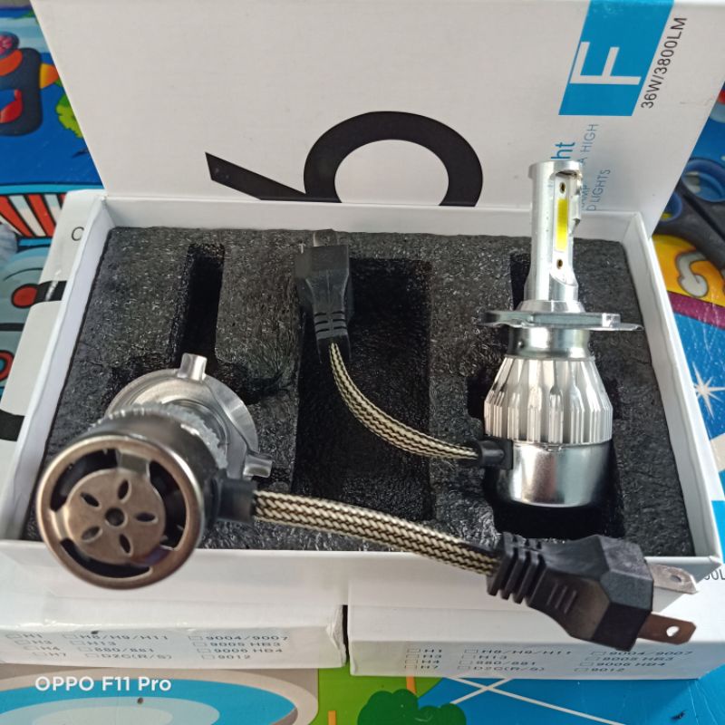 TERBAGUS Lampu mobil/motor LED C6 H4 36W dengan Kipas / Headlamp / Headlight / Lampu