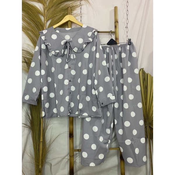 SETELAN CRINKLE POLKADOT BESAR LD 120 || SETELAN CRINKLE JUMBO LD 120