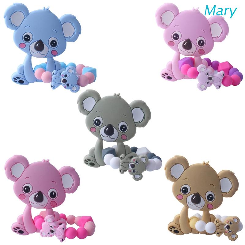 Mary 1 Set Gelang Teether Bentuk Koala Warna-Warni Untuk Bayi Laki-Laki / Perempuan