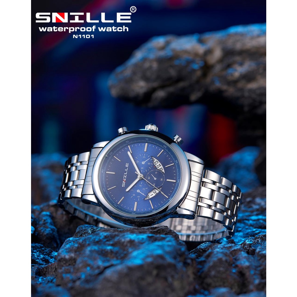 JAM TANGAN PRIA SNILLE ORIGINAL ANTI AIR RANTAI FASHION WATERPROOF