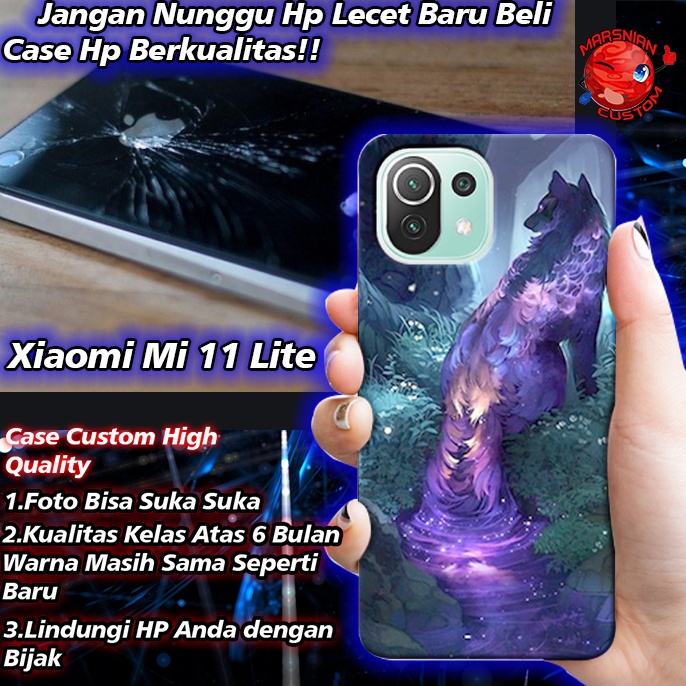 Case Custom Xiaomi Mi 11 Lite Kualitas High Grade Gambar Sendiri / Luxury Glass Case Xiaomi Mi 11 Li
