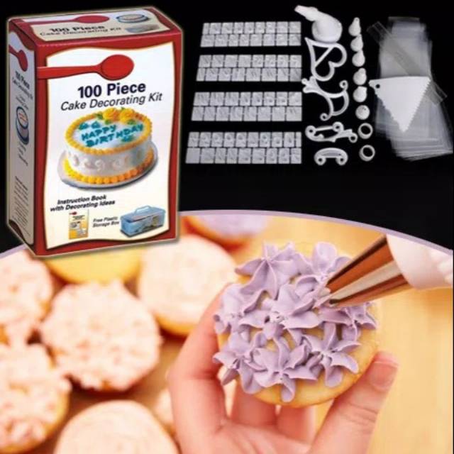 100 pcs cake decorating kit alat penghias dekorasi kue