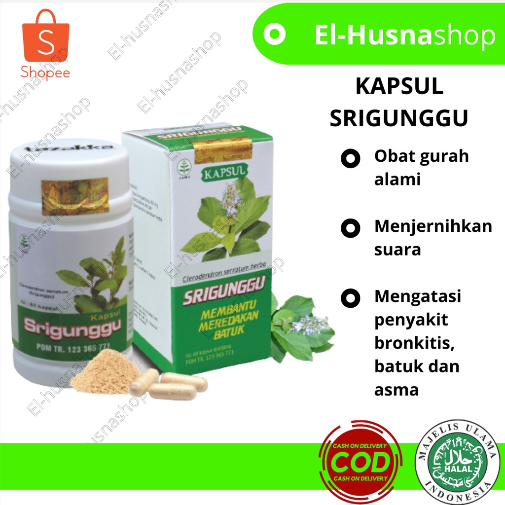 Obat Gurah Alami Kapsul Ekstrak Srigunggu Herbal Tazakka Isi 60 Kapsul