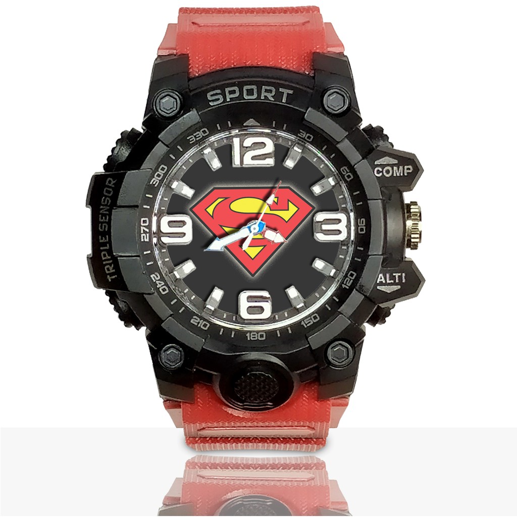 Jam Tangan Custom SUPERMAN  Ruber- Water Resistant