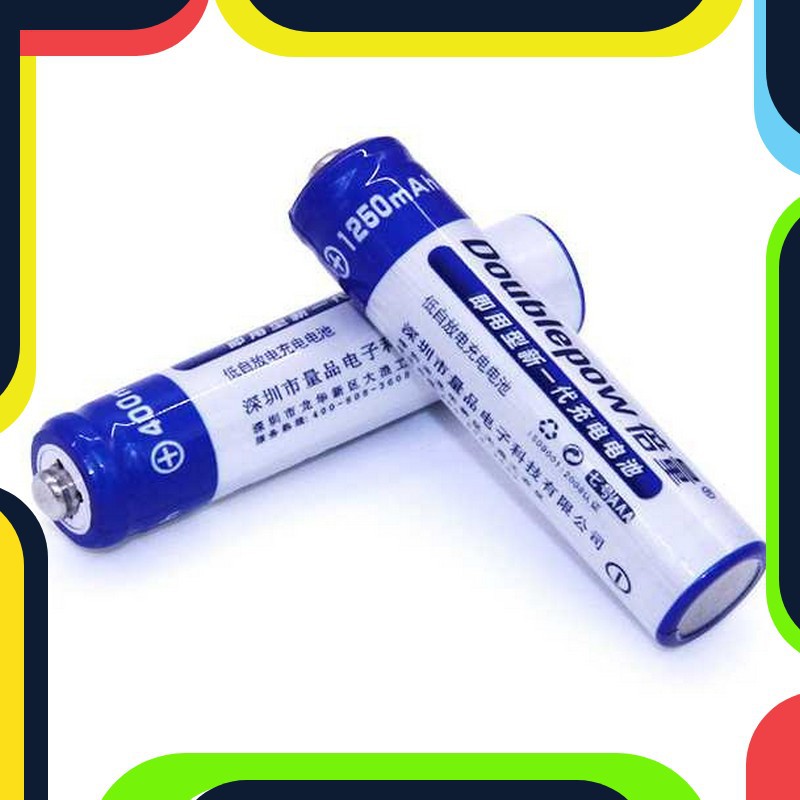 Bayar Ditempat DOUBLEPOW Batu Baterai Alkaline Rechargeable AAA 1250mAh 2PCS