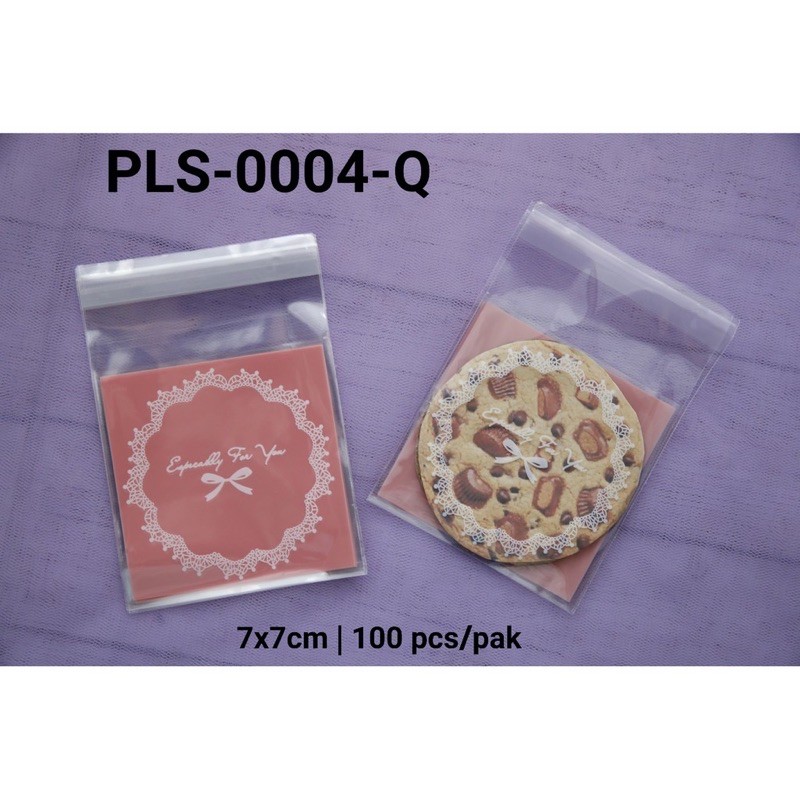 

PLS-0004-Q Packaging plastik cookies K motif especially for you orange pink