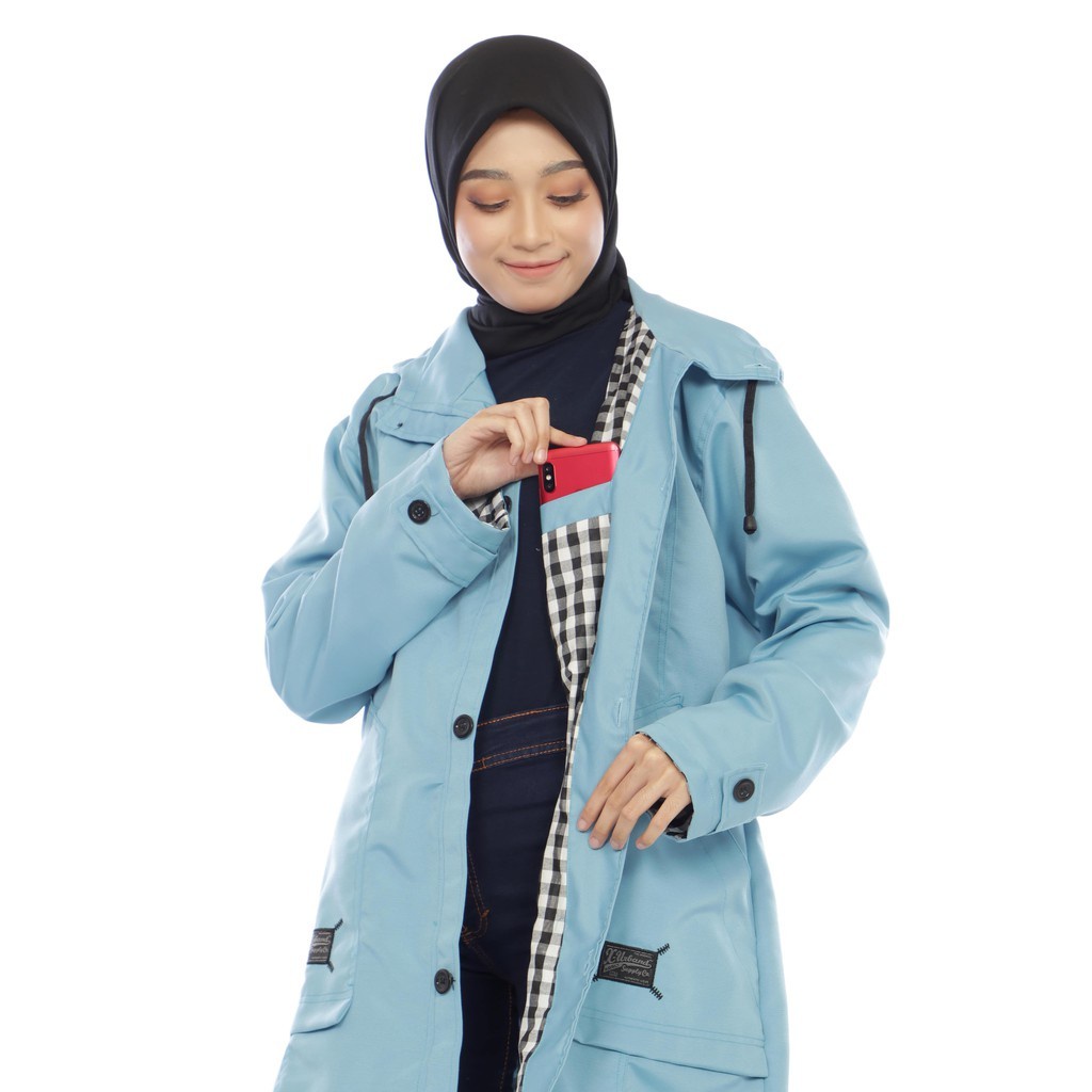 Jaket Parka Wanita Louwie Muslimah Hijaber Hoodie Syari A016