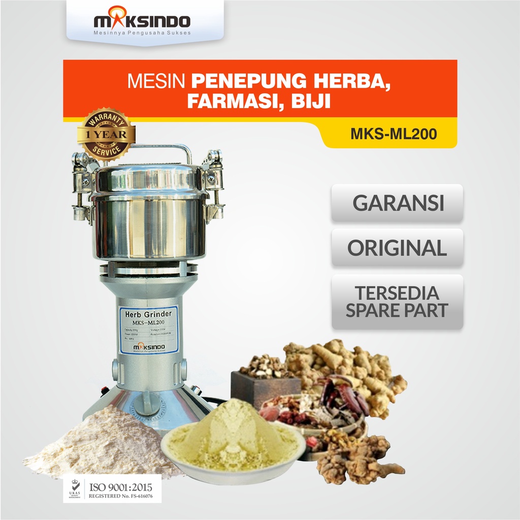 

Penepung Herba, Farmasi, Biji MKS-ML200