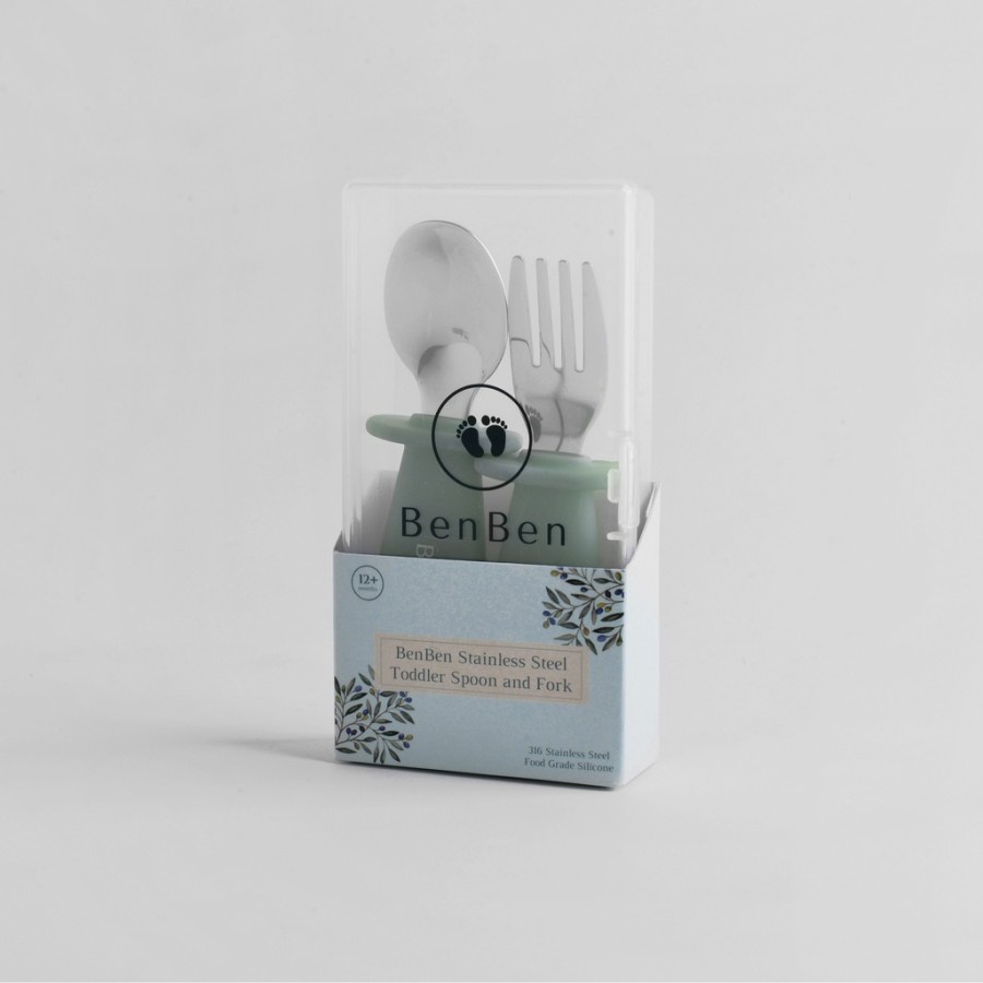 BENBEN STAINLESS STEEL TODDLER SPOON AND FORK