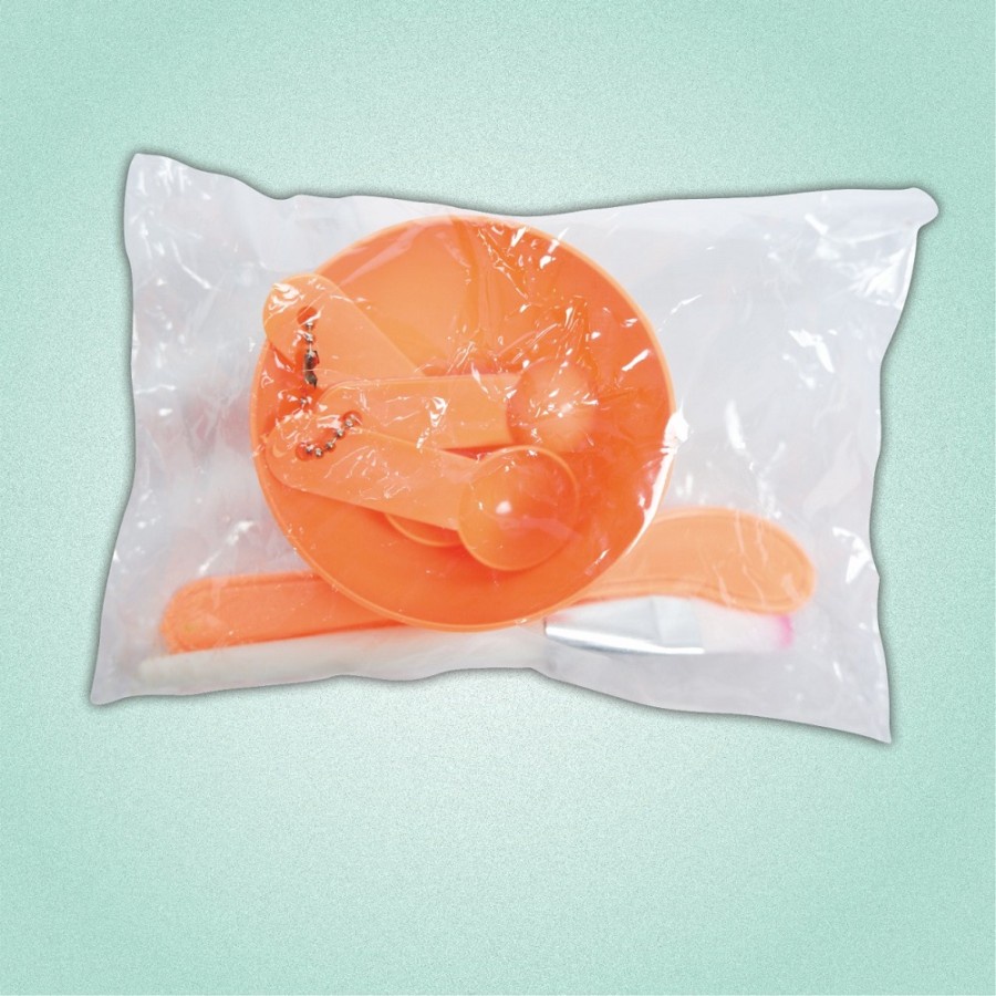 mangkuk masker wajah set 4 in 1 – mangkok spatula kuas sendok takar