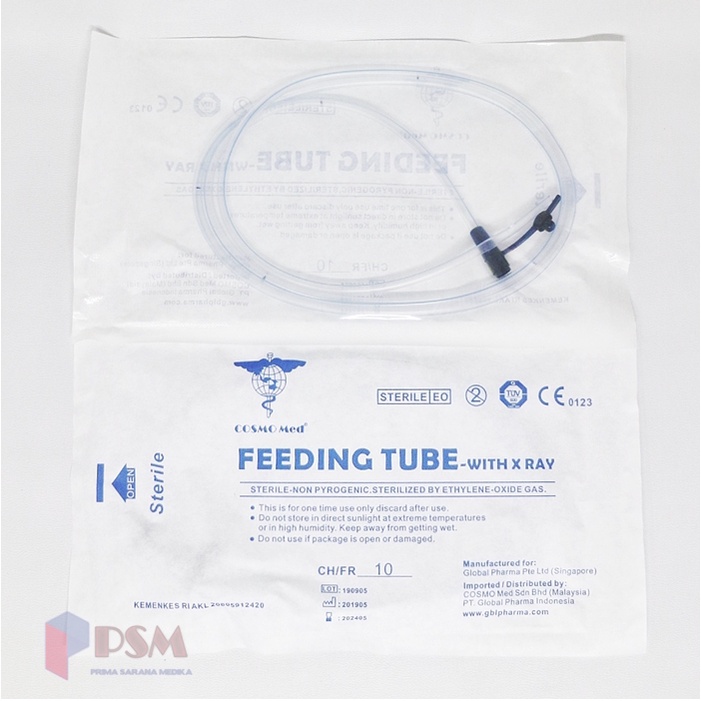 COSMOMED Feeding Tube with X-Ray / Feeding Tube NGT / Sonde Selang Makan