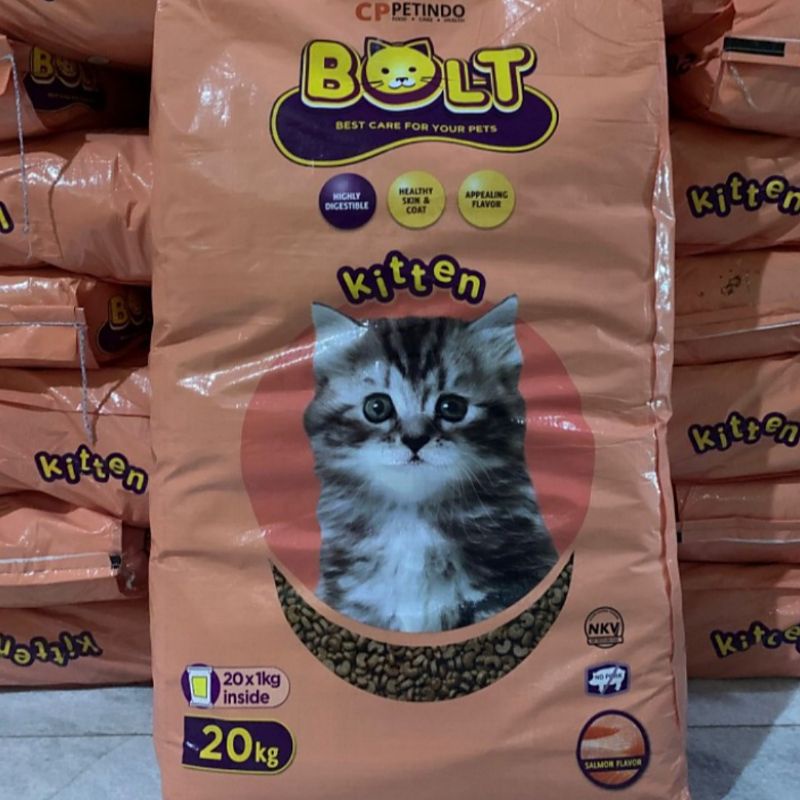 Gojek Promo Bolt Cat Salmon Kitten 20kg / Makanan Kucing Bolt Kitten 20 kg